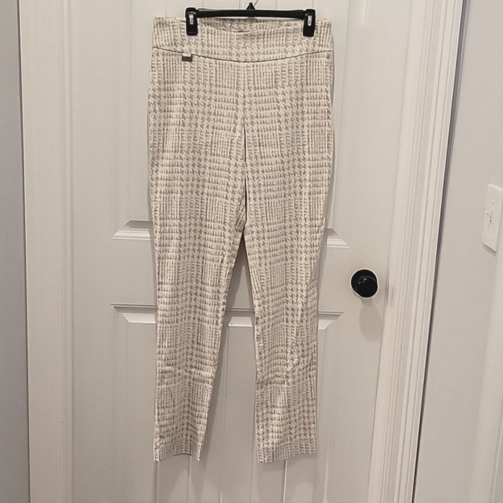 Gold, silver, and cream pants